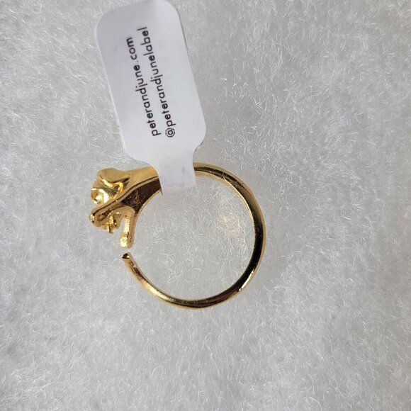 Revolve Peter+June Casual Classic Animal Adjustable Gold-Tone Dog Ring - Picture 3 of 4